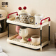 叩素杯子收納置物架廚房家用嬰兒寶寶奶瓶可移動(dòng)小推車(chē)雙層茶水杯架子