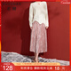 三彩大碼女裝2025冬季新款國風(fēng)絲絨壓花半身裙長(cháng)裙A字胖MM