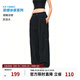FPA高腰彈力logo織帶速干長(cháng)褲子女 潮流夏季百搭寬松直筒運動(dòng)休閑褲 黑色 M