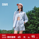 森馬（Semir）【休閑套裝】襯衫女中長(cháng)款襯衫A字短褲24新款寬松休閑出街兩件套 藍色調00388 S