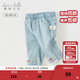 戴維貝拉（DAVE＆BELLA）兒童牛仔褲女童休閑褲小童七分褲洋氣寶寶褲子夏裝新款童褲 淺藍色【現貨】 110 cm（建議身高100-110cm）