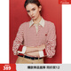 ELLE【條紋秩序】學(xué)院新年紅色條紋衛衣女2026春季新款設計感寬松上衣 條紋 S