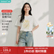 茵曼（INMAN）休閑趣味印花T恤2026夏季女裝新款百搭顯瘦圓領(lǐng)寬松短袖上衣 象牙白 L
