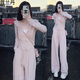 蔻蘭丹（KOULANDAN）運(yùn)動(dòng)休閑套裝女2025春秋新款寬松連帽衛(wèi)衣時(shí)尚闊腿褲兩件套女裝 粉色 L 【100-110斤】