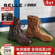 百麗（Belle）跑道撞色薄底拳擊靴女冬季新款商場(chǎng)同款舒適休閑短靴E5R1DDZ5 咖色 38 (240mm)