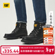 卡特（CAT）新品男士戶(hù)外休閑復古工裝靴高幫復古單鞋 黑色 42
