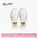 reemoor睿慕帆布德訓鞋2026年秋季新款平底厚底運動(dòng)休閑板鞋女款 白銀色 單層 37