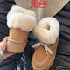 UGG MADE IN AUSTRALIA SINCE 1910官方正品澳洲牛皮羊毛雪地靴女冬季防寒保暖厚底系帶真皮毛一體男 栗色40