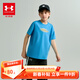 安德瑪（Under Armour）童裝T恤兒童短袖男女童運動(dòng)夏裝T印花百搭圓領(lǐng)短袖上衣 藍色 160