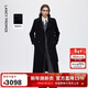 朗姿羊毛復古翻領(lǐng)挺闊毛呢外套優(yōu)雅呢子大衣