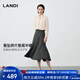 藍地（LANDI）[紙片人顯瘦力]鉛筆灰垂墜拼片中長(cháng)魚(yú)尾半裙女2025秋冬新品 鉛筆灰 L