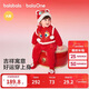 巴拉巴拉【balaOne】童裝新生兒充棉連體衣紅色新年拜年服寶寶衣