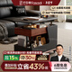 法莎蒂政府補貼客廳邊幾可移動(dòng)沙發(fā)邊桌意式極簡(jiǎn)邊柜小推車(chē)茶幾置物架 BJ3024【黑+胡桃色】可移動(dòng)小推車(chē)邊幾