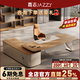 嘉志辦公桌老板桌簡(jiǎn)約現代總裁桌輕奢經(jīng)理辦公臺領(lǐng)導大班臺辦公家具 2.0/2.2米桌+2.4米文件柜+椅子