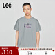 Lee25新品舒適版圓領(lǐng)炫色Logo印花男短袖T恤休閑潮流LMT0098184LE 石灰色 M