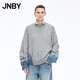江南布衣（JNBY）【商場(chǎng)同款】25冬新品毛針織衫女牛仔針刺拼接休閑通勤5P0312720 072/中雜灰 S