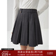 自巧小個(gè)子學(xué)院風(fēng)工字百褶裙女短款2024春季新款高腰遮胯氣質(zhì)短裙 巖灰色 XXS （1碼）