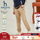 哈吉斯（HAZZYS）品牌童裝男童長(cháng)褲冬新品舒適保暖搖粒絨簡(jiǎn)約束口針織長(cháng)褲 燕麥卡其 165