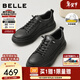 百麗男鞋時(shí)尚小黑白板鞋男士25新款冬商場(chǎng)款套腳休閑鞋D3MA6DM5 黑色 41 (255mm)