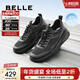 百麗（Belle）男鞋休閑健步鞋2025新款商場(chǎng)同款加絨真皮厚底運動(dòng)鞋8SZ01BM5 黑色 43 (265mm)