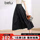 百圖betu女裝夏季新款半身裙新中式國潮改良版提花馬面裙2403T76 黑色 L
