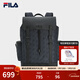 FILA【黑武士】斐樂(lè )官方2026新款男時(shí)尚休閑翻蓋背包電腦雙肩包 正黑色-BK XS