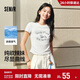 森馬（Semir）涼感T|短袖T恤女短款小狗夏2025小心機修身正肩上衣109325100020