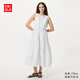 優(yōu)衣庫女裝棉麻條紋層疊連衣裙/無(wú)袖裙子26春夏新款484787 01 乳白色 XS