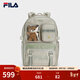 FILA 斐樂(lè )官方女包背包秋季新款時(shí)尚雙肩包多口袋書(shū)包電腦包 激流灰-GY XS