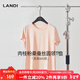 藍地（LANDI）短袖t恤女2025夏季新款簡(jiǎn)約純色百搭打底衫圓領(lǐng)半袖上 肉桂粉 M