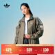 adidas情侶款復古風(fēng)梭織立領(lǐng)夾克外套男女秋季阿迪達斯官方三葉草 巖層橄欖綠   XL