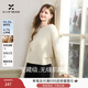 香影【羊毛+山羊絨】白色毛衣女2025冬季新款軟糯套頭針織衫上衣 白色 M 160/84A/95-110斤