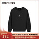 斯凱奇（Skechers）新年禮物女士冬季加絨套頭衛衣新品寬松簡(jiǎn)約長(cháng)袖T恤衫L425W011