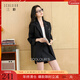 三彩2025秋季新款休閑西裝外套寬松中長(cháng)款西服墊肩氣質(zhì)通勤S 經(jīng)典黑 L 165/88A