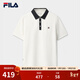 FILA 斐樂(lè )官方男子針織短袖POLO衫冬季新款時(shí)尚休閑基礎上衣 云菇白-WT L 175/96A/L