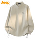 JEEP吉普衛衣男春秋季立領(lǐng)長(cháng)袖t恤男士拉鏈休閑潮流百搭男裝 卡其色XL
