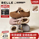 百麗（Belle）周雨彤同款松果吐司勃肯鞋女冬季新款保暖增高加絨棉鞋B2831DM5 灰色 38