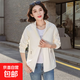 2026春季新款外套女戶(hù)外韓版寬松大碼沖鋒衣女士防風(fēng)透氣百搭夾克 米白色 L 建議105-120斤