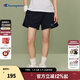Champion冠軍短褲2024夏季新款女刺繡短衛褲休閑簡(jiǎn)約熱褲復古潮流 黑色 XL