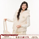 ELEVEN SLEEP白色連帽馬甲背心女秋冬加厚保暖羊羔絨長(cháng)袖上衣外套 白色 M