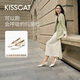 接吻貓KISSCAT【心動(dòng)信號】瑪麗珍貓掌鞋26新法式粗跟復古尖頭單鞋 淺粉白色 -羊皮 37
