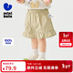 迷你巴拉【商場(chǎng)同款】女童短褲夏寶寶純棉透氣褲裙甜美褲子 淺駝50006 90