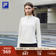 FILA 斐樂(lè )官方女子針織長(cháng)袖衫2025冬季新款健身運動(dòng)加絨半拉鏈長(cháng)T 淺粉灰-GY L 170/88A/L
