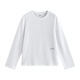 茵曼純色字母百搭長(cháng)袖白T恤女26春舒適休閑打底衫白色S