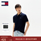 TOMMY JEANS【鑲邊翻領(lǐng)】春夏男裝純棉珠地網(wǎng)眼美式潮流短袖T恤POLO衫 藏青色C1G S