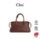CLOS25新Pamperly波士頓包小號油蠟頭層牛皮單肩斜挎手提包情人節禮物 咖色 中包