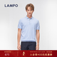 藍豹（LAMPO）【麻爽棉】夏季寬松休閑全棉透氣抗皺短袖polo衫男上衣 云端藍 XL (50)