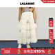 LALABOBO【商場(chǎng)同款】LALABOBO半裙25年秋新原創(chuàng  )巨好看荷葉邊網(wǎng)紗中長(cháng)裙子 本白 M