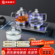 友家鋪子（Biooner）全自動(dòng)底部雙上水電熱燒水壺玻璃燒水器家用辦公茶臺茶桌一體嵌入式電茶爐茶具套裝 輕奢銀三合一