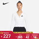 耐克女子刺繡時(shí)尚魚(yú)骨開(kāi)襟短款夾克長(cháng)袖拉鏈上衣休閑保暖戶(hù)外運動(dòng)T恤 FD2377-100 S